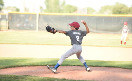 Myles Reid Pitches at 10 Years Old